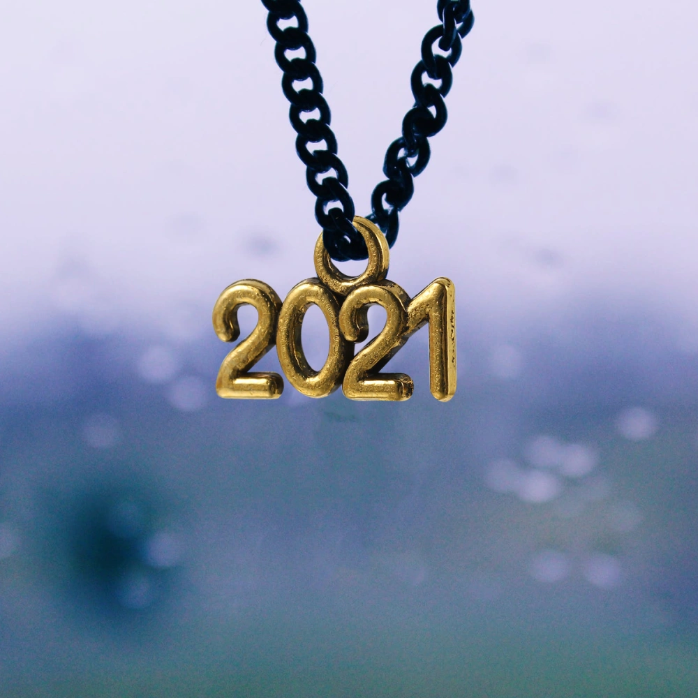 100pcs Alloy 2021 Year Souvenir Charms Pendant DIY Handmade Jewelry Accessories