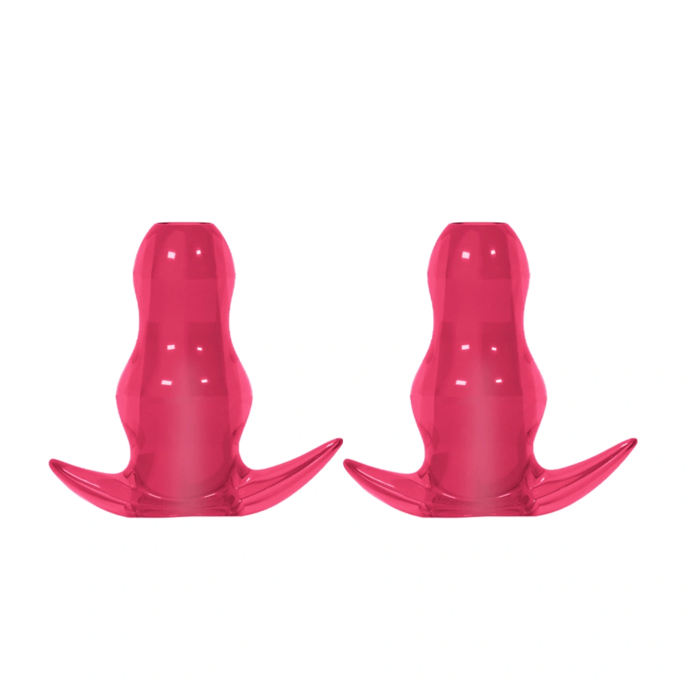 Silicone Anal Plug Women Men Use G Spot Anal Plug Adult Sex Toy Anales Trainer Beginner Couple Game Cosplay Prop (Transparent Red, Size S)