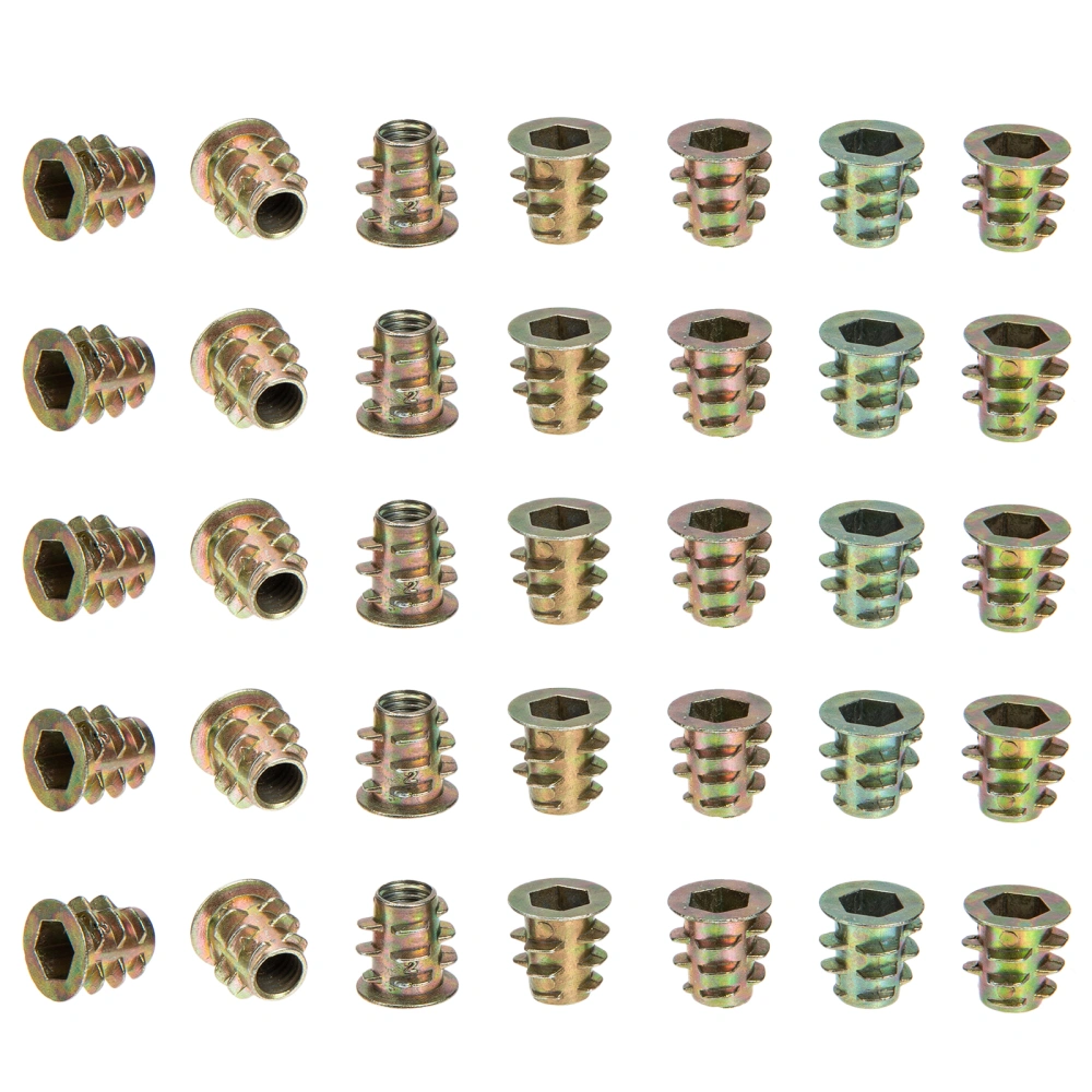 100pcs Wood Inserts Bolt Furniture Screw in Nut  Hex Drive Furniture Wood Nuts