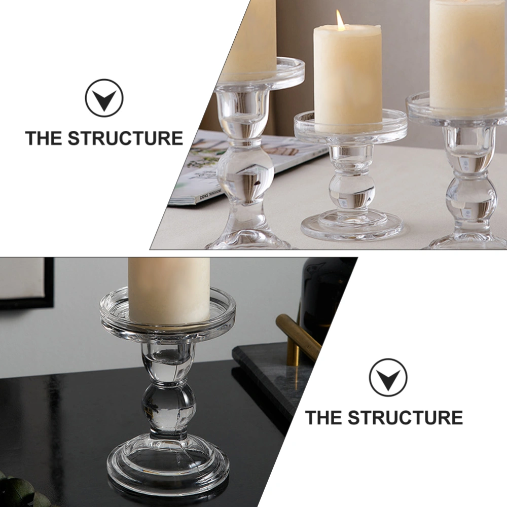 1pc Decorative Glass Candle Holders Romantic Candlesticks Home Adornment