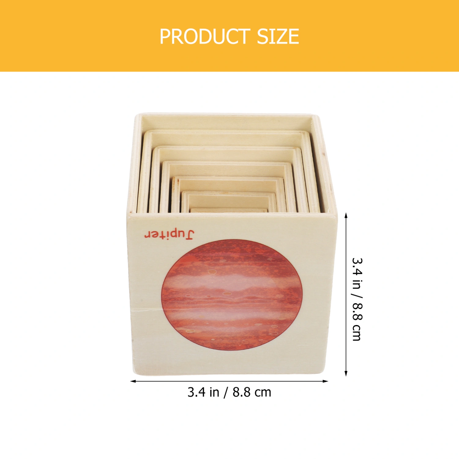 1 Set Wood Stacking Toy Kids Interesting Planet Stacking Cubes Educational Developmental Toy