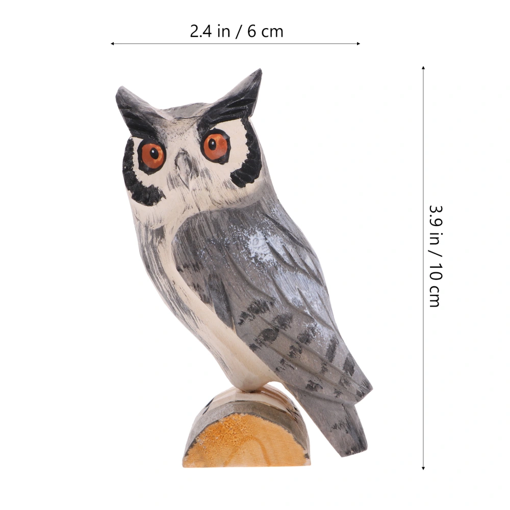 Wooden Owl Ornament Creative Owl Desktop Decor Desktop Owl Adornment for Home