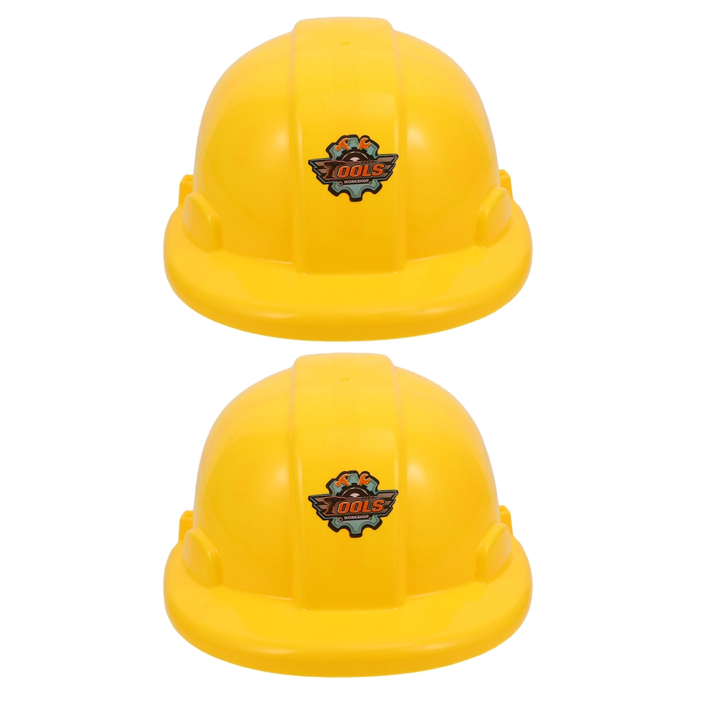 2pcs Simulation Construction Hats Kids Plastic Hats Construction Party Supplies