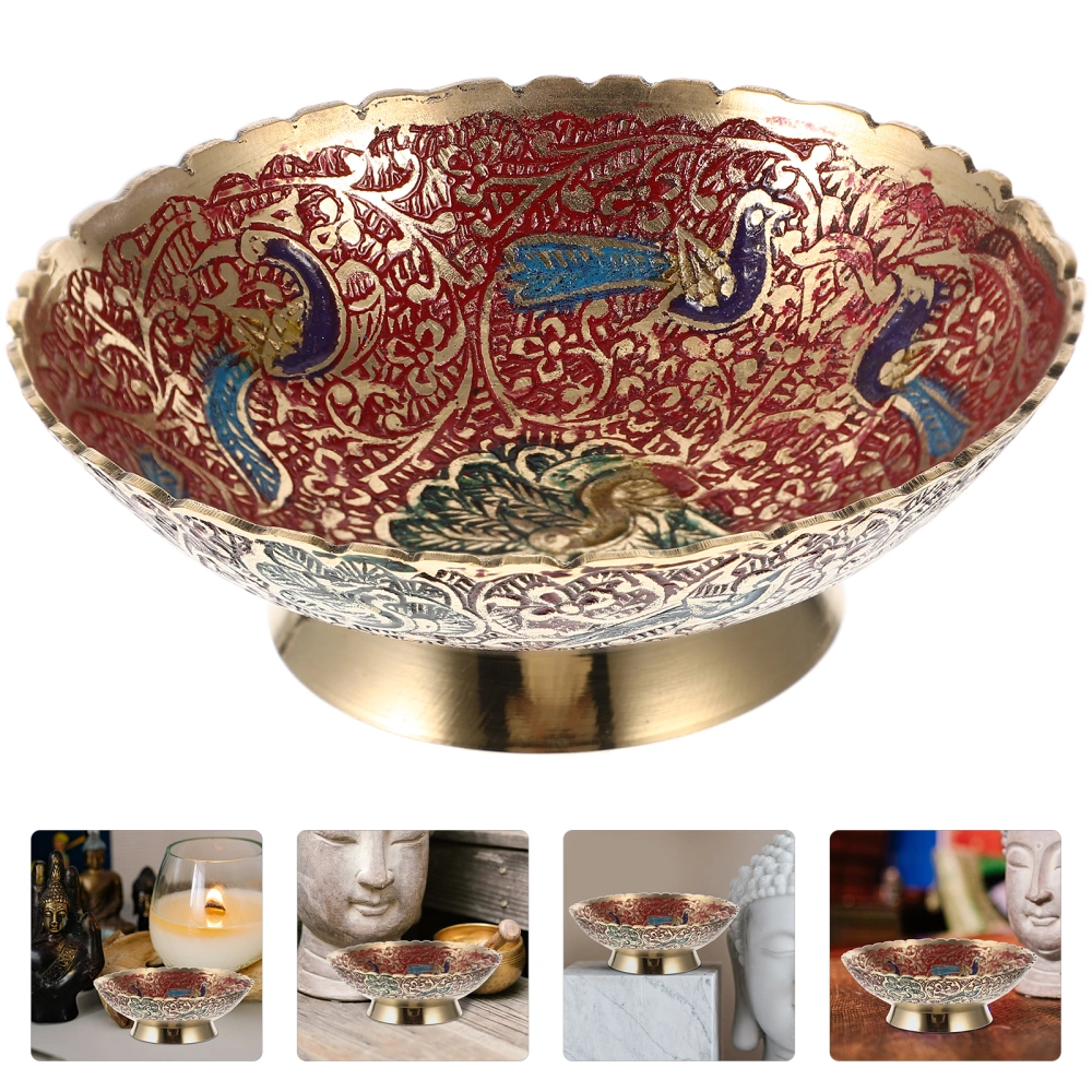 Buddhist Offering Plate Temple Fruit Tray Snack Dessert Plate Brass Offering Plate