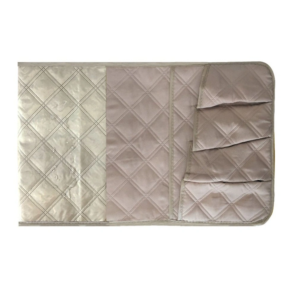 1pc Felt Fabric Bedside Sofa Storage Bag Holder Container Hanging Organizer for Dorm Car Bed Rails(Beige)