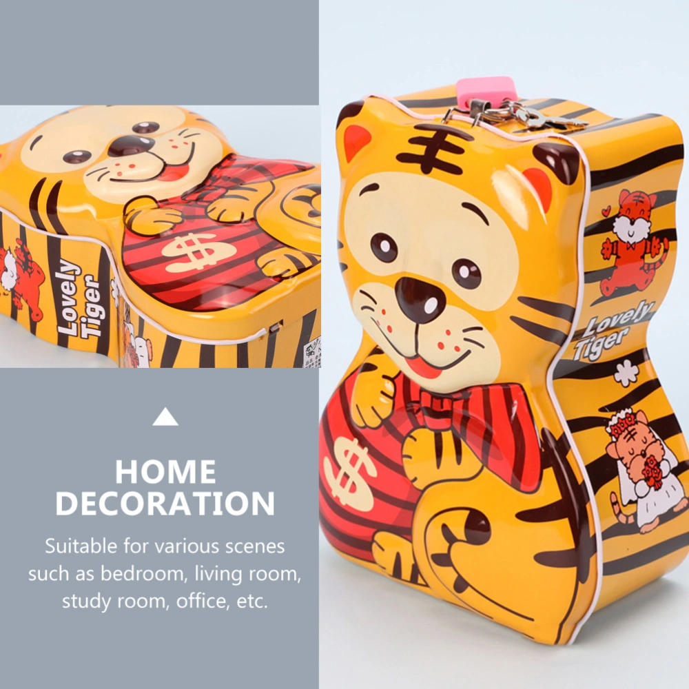 1Pc Creative Tiger Shape Designed Children Desktop Piggy Bank (Random Color)