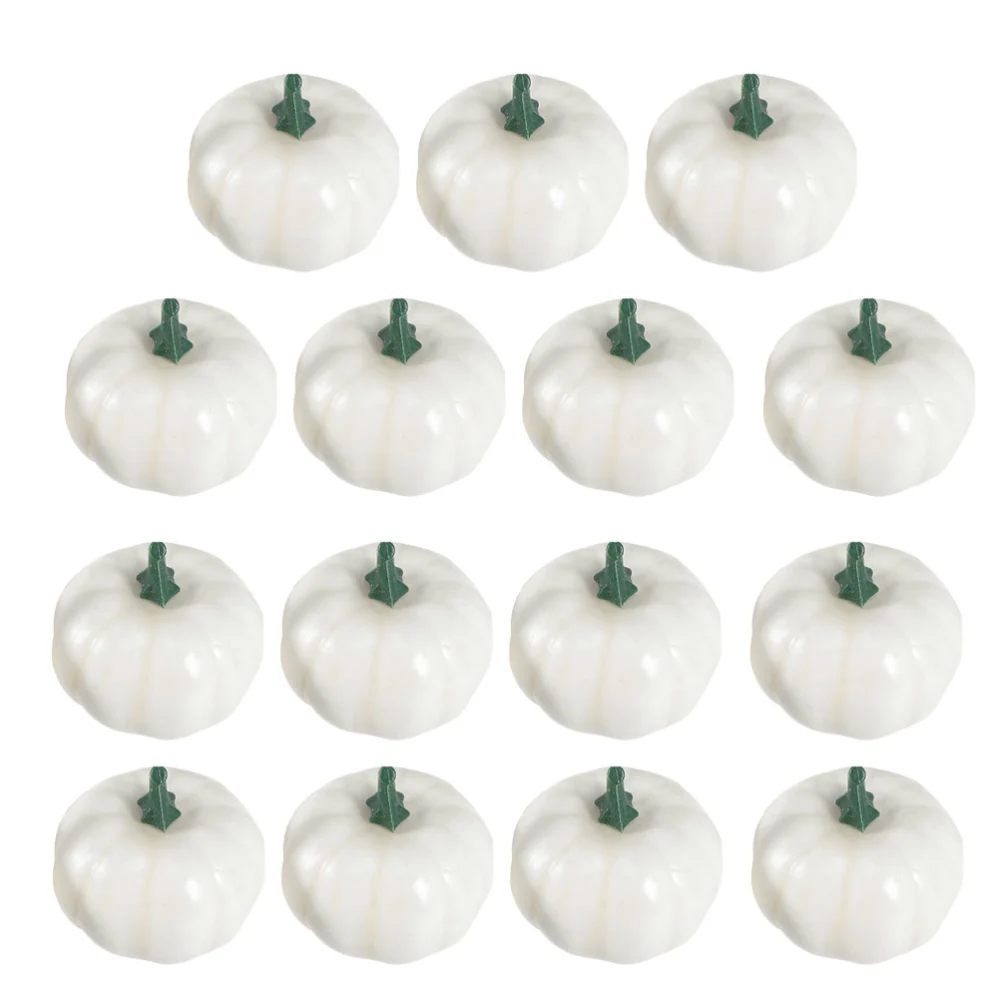 15Pcs Halloween Simulation Pumpkins Props Realistic Pumpkin Decoration for DIY Craft Party Decoration (White)