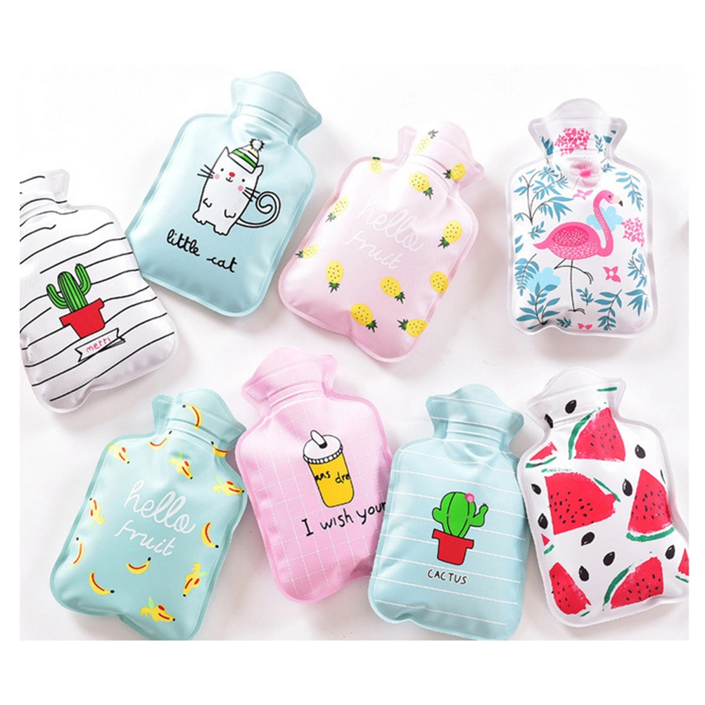 Mini Thick Water Injection Hot Water Bottle Cartoon PVC Hot Water Bottle (Cactus)