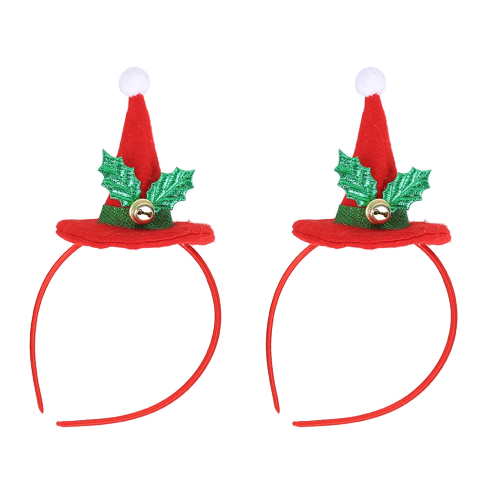 2PCS Kids Hat Headband Hairband for Christmas Party Decoration Christmas Costume Hair Accessories (Red)