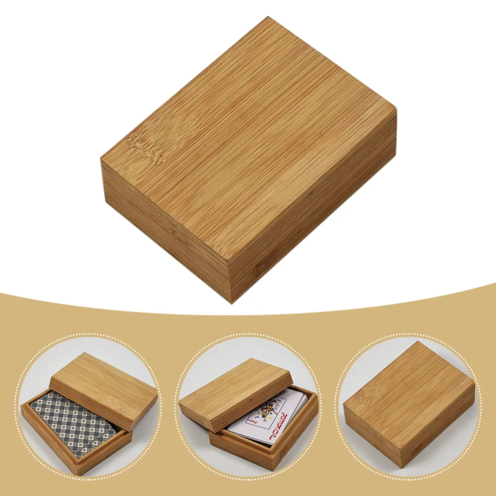 Wood Cards Storage Box Simple Plaything Game Cards Container Durable Case