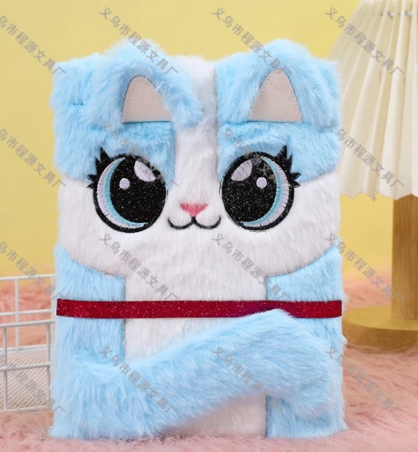 Fluffy Notepad Plush Notebook Cartoon Notebook Plush Diary Cartoon Notebook for Students