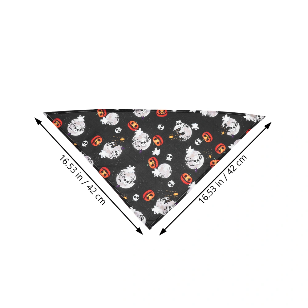 2 Pcs Halloween Pet Saliva Towels Halloween Style Dog Bandanas Cat Triangle Bibs