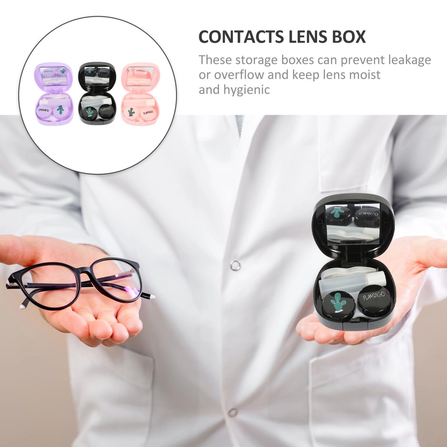 3pcs Portable Lens Cases Cosmetic Eye Lens Storage Containers Eye Care Cases