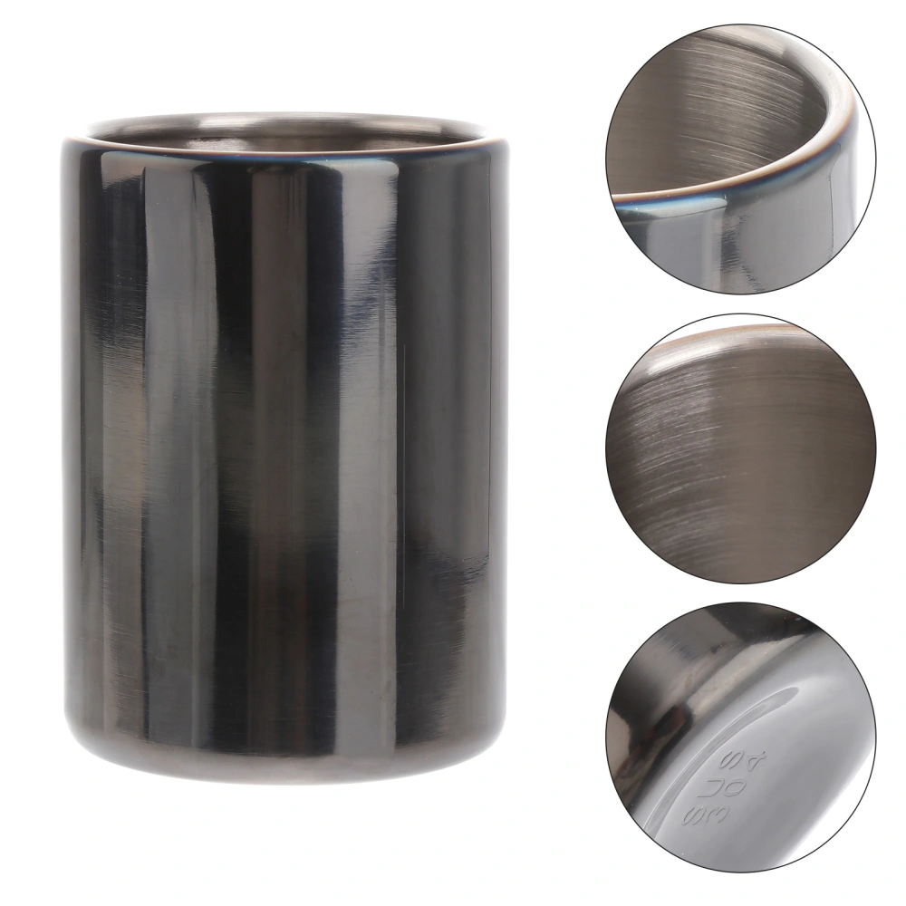 Stainless Steel Toothpick Box Modern Toothpick Holder Container Jar for Home Restaurant (Black)