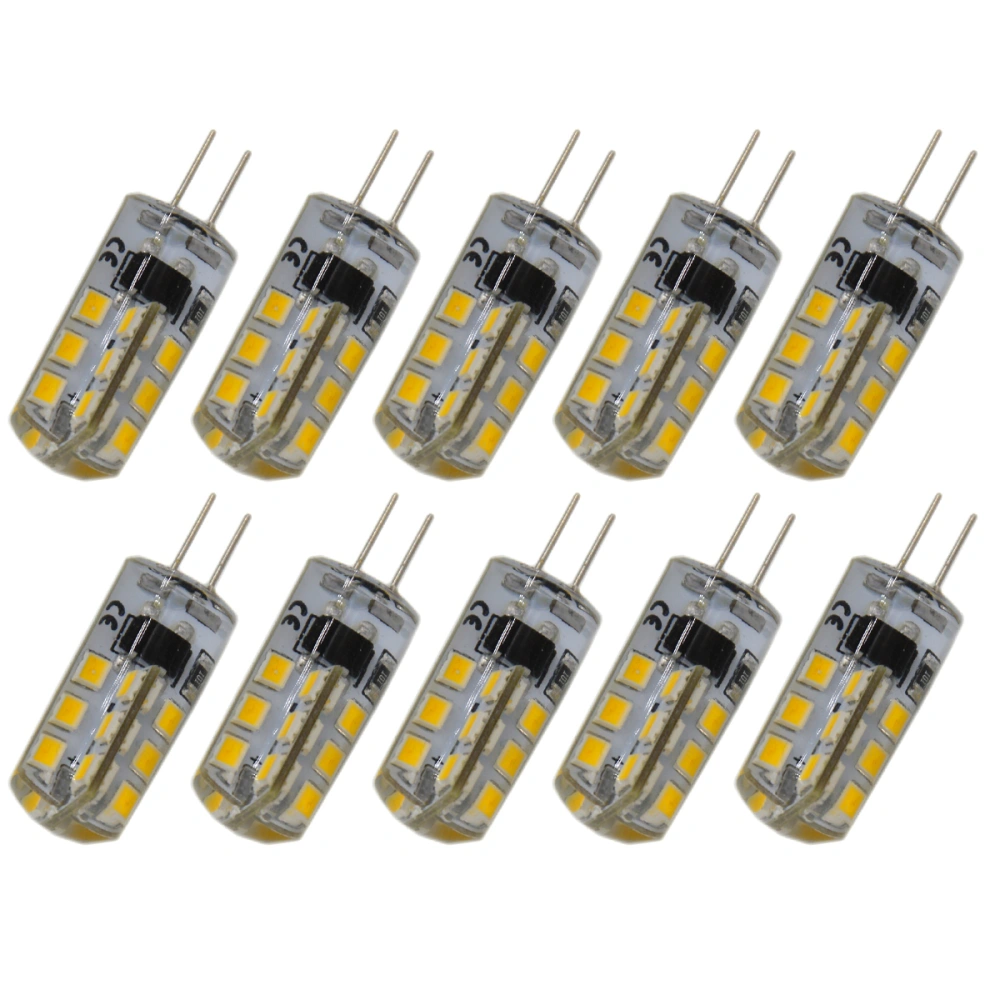 10pcs G4 AC 220V 2.5W 180LM 3000-3500 SMD 2835 24-LED Bulbs Lamps Lights (Warm White)