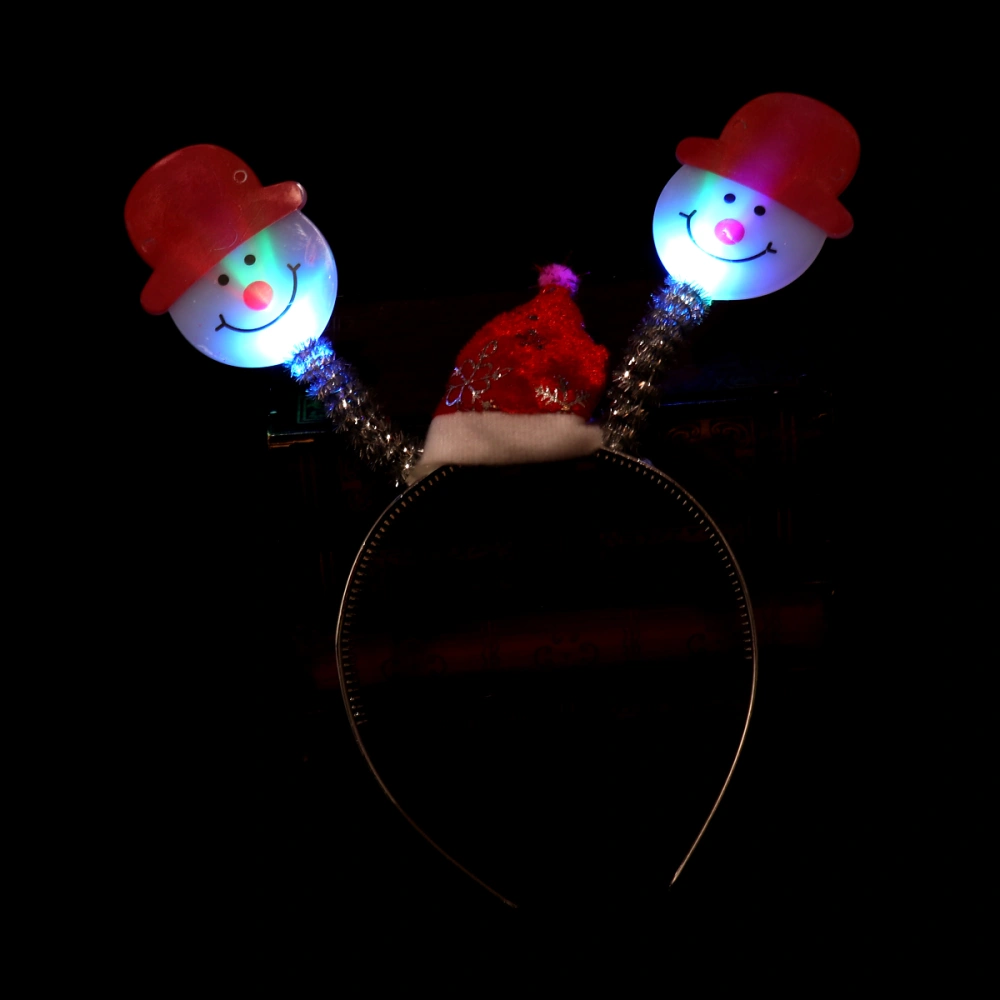 2pcs Christmas Hairband Luminous Headband Hair Costume Accessories Party Favors (Snowman)