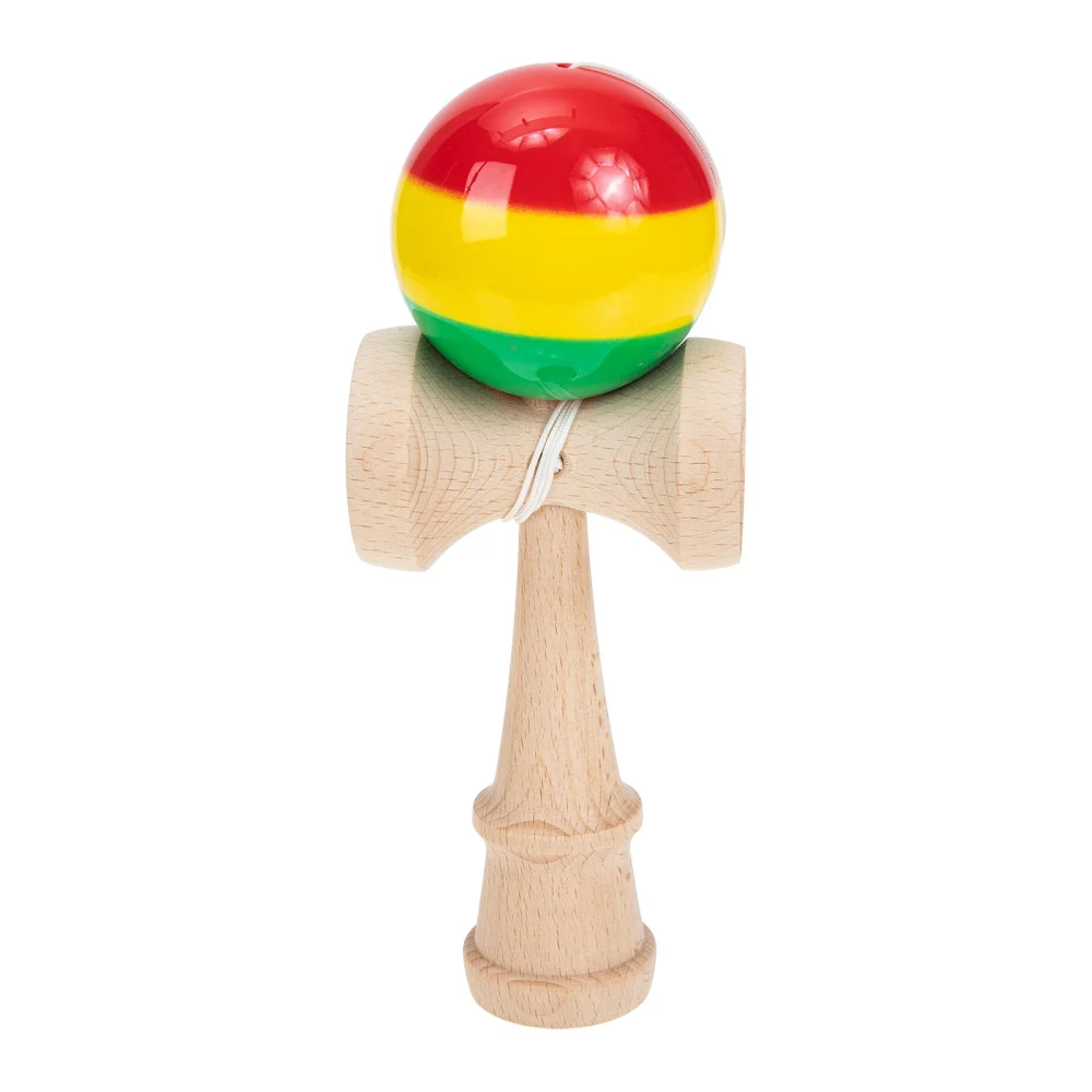 Tricolor Kendama Toy PU Wood Kendama Toy Coordination Exercise Kendama Toy Casual Game