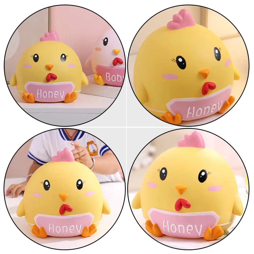 Adorable Vinyl Saving Pot Cartoon Chick Coin Container Lovely Desktop Ornament