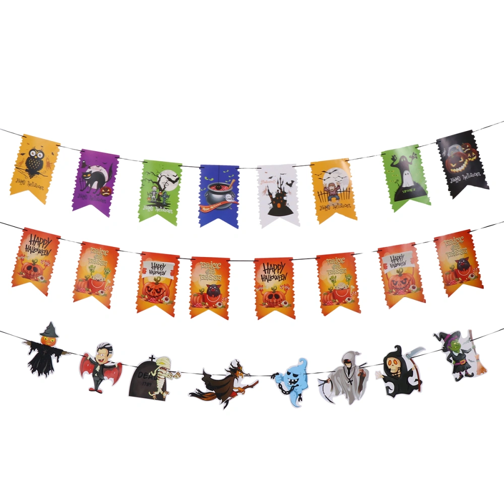 3 Sets Halloween Paper Banner Halloween Party Hanging Garland Party Favors