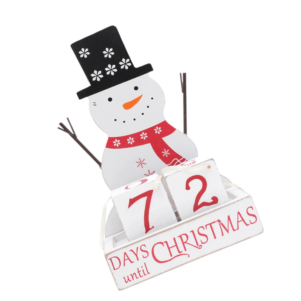 Adorable Snowman Design Desktop Calendar Christmas Wooden Calendar Decor Desktop Reusable Perpetual DIY Calendar Block Photography Props Ornament