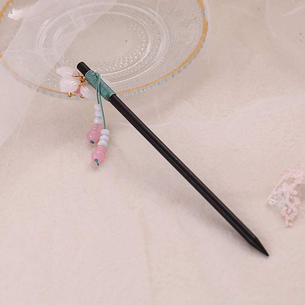  Retro Wooden Hairpin Flowers Hair Pin Tassel Floral Hair Chopstick Women Hair Accessories