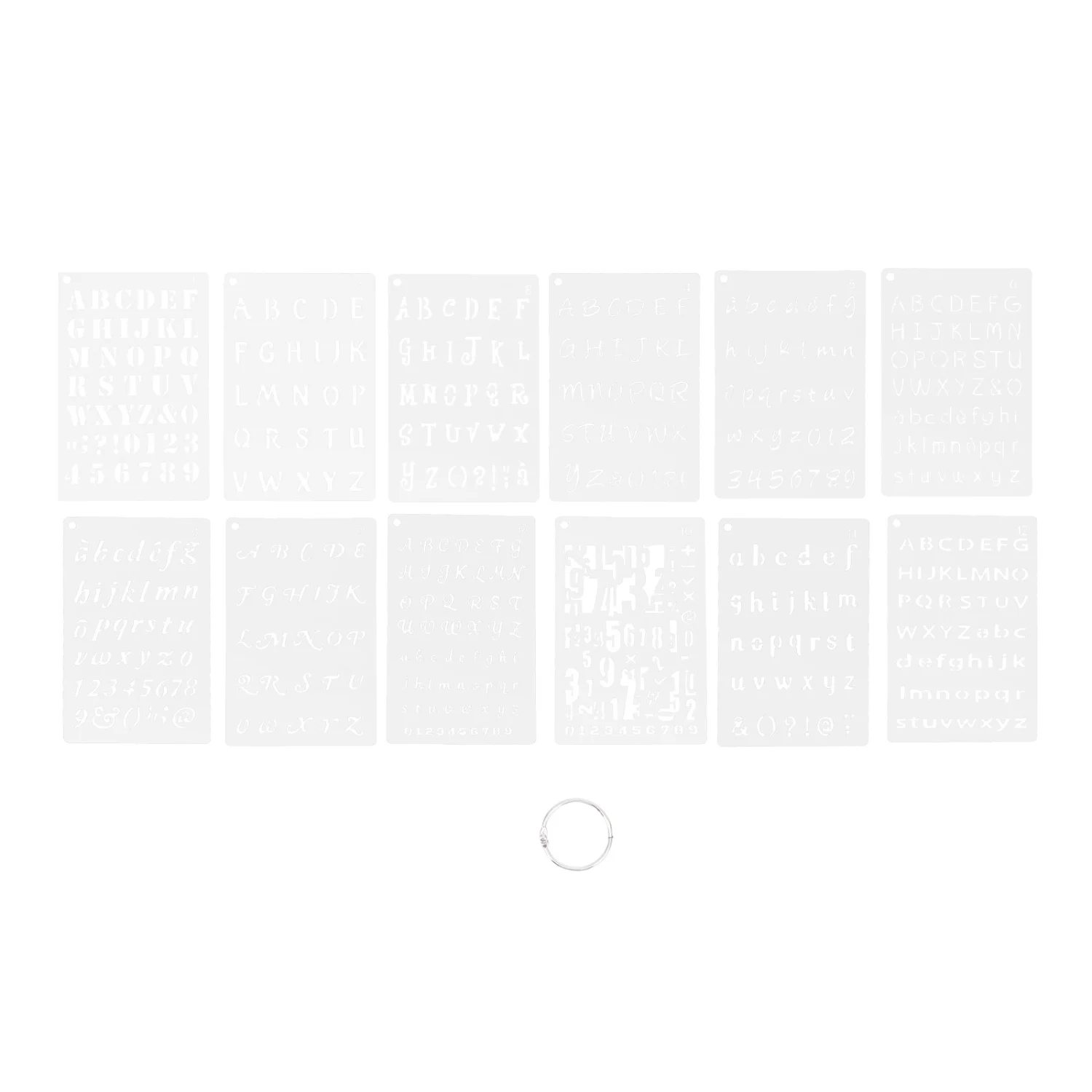 12pcs Alphabets Number Stencils Painting Scrapbook Coloring Decorative Template
