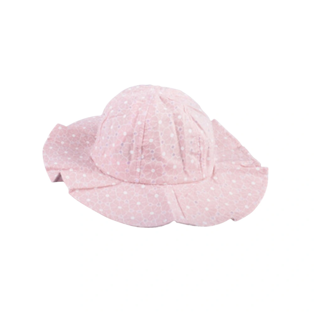 Cotton Sun Protection Bucket Hat Fisherman Sun Beach Hat Fisherman Hat Bucket Hats for Baby Girls (Pink)