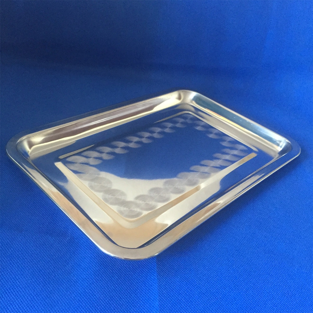 2pcs Stainless Steel Food Tray Thickened Food Tray Flat Square Grill Tray Non Toxic Food Tray Size 3