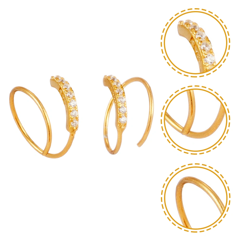 1 Pair Swirl Earrings Stud Zircon Earrings Ear Accessory for Women Girls