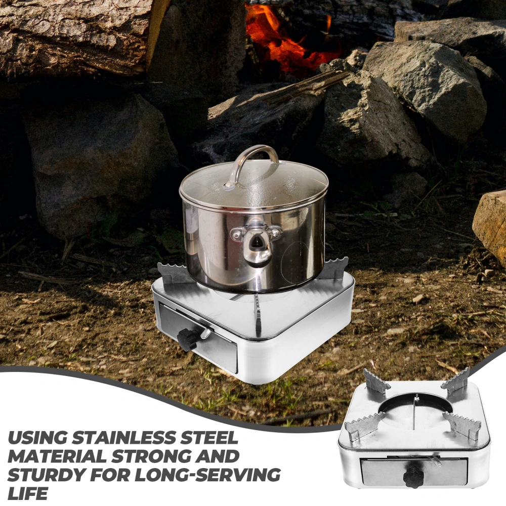 Stainless Steel Mini Alcohol Stove Camping Stove Hotpot Stove Potable Alcohol Stove Windproof Stove