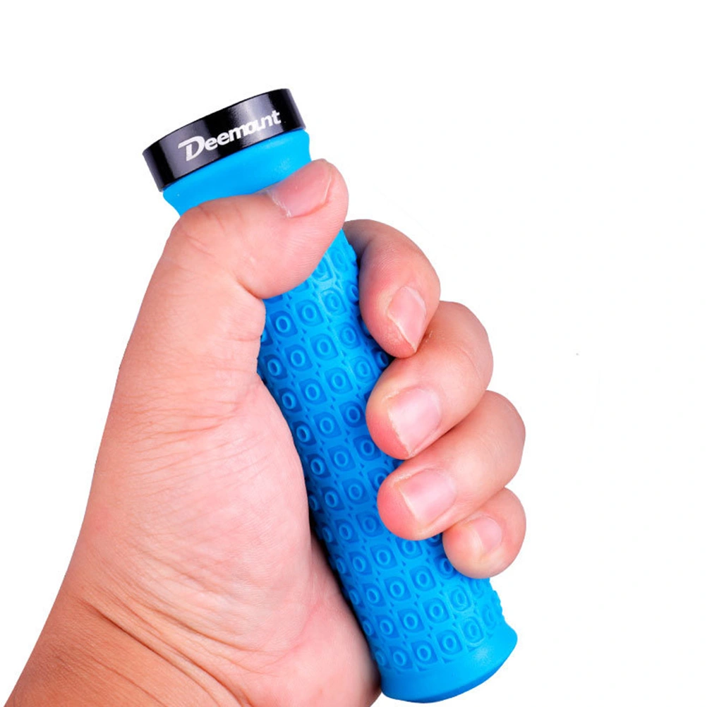 1 Pair Universal Bike Handlebar Grips Rubber Anti-slip Motorcycle Handlebar Cover Hand Grips (Blue)