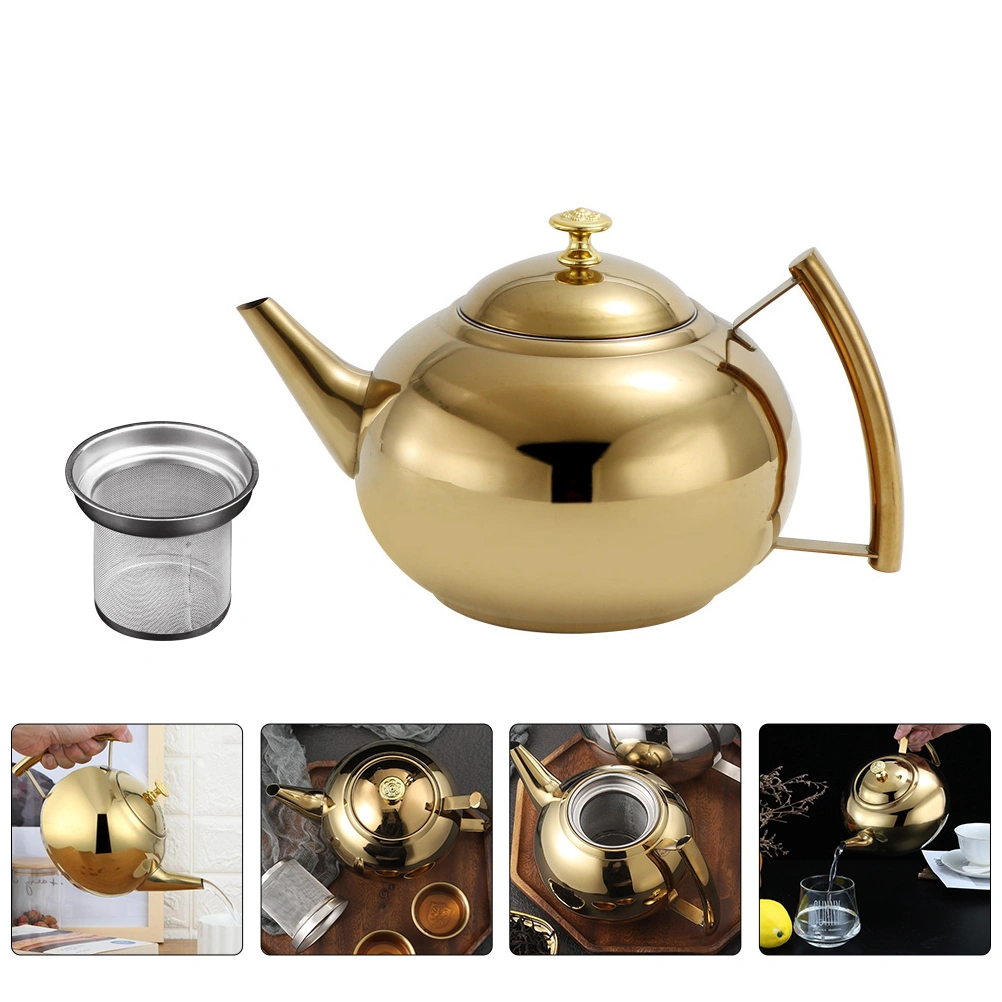 Stainless Steel Teapot Handled Tea Kettle Decorative Tea Maker Tea Ware