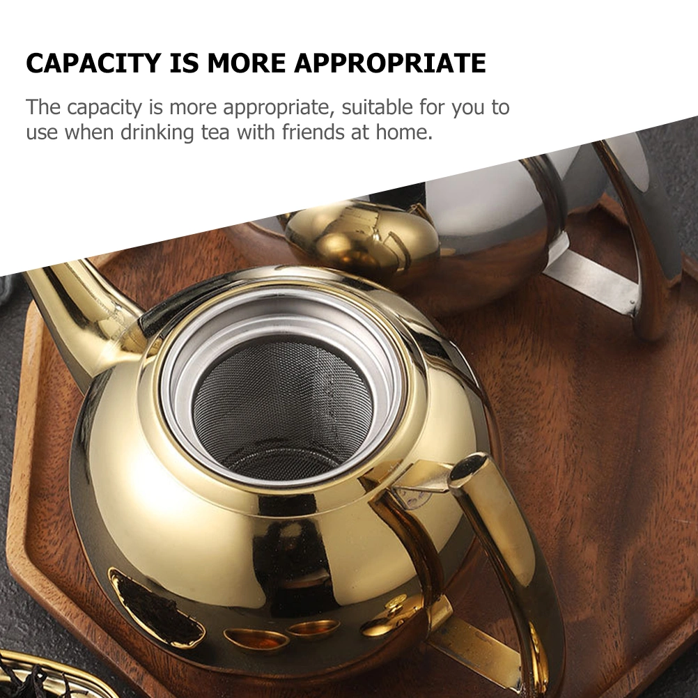 Stainless Steel Teapot Handled Tea Kettle Decorative Tea Maker Tea Ware