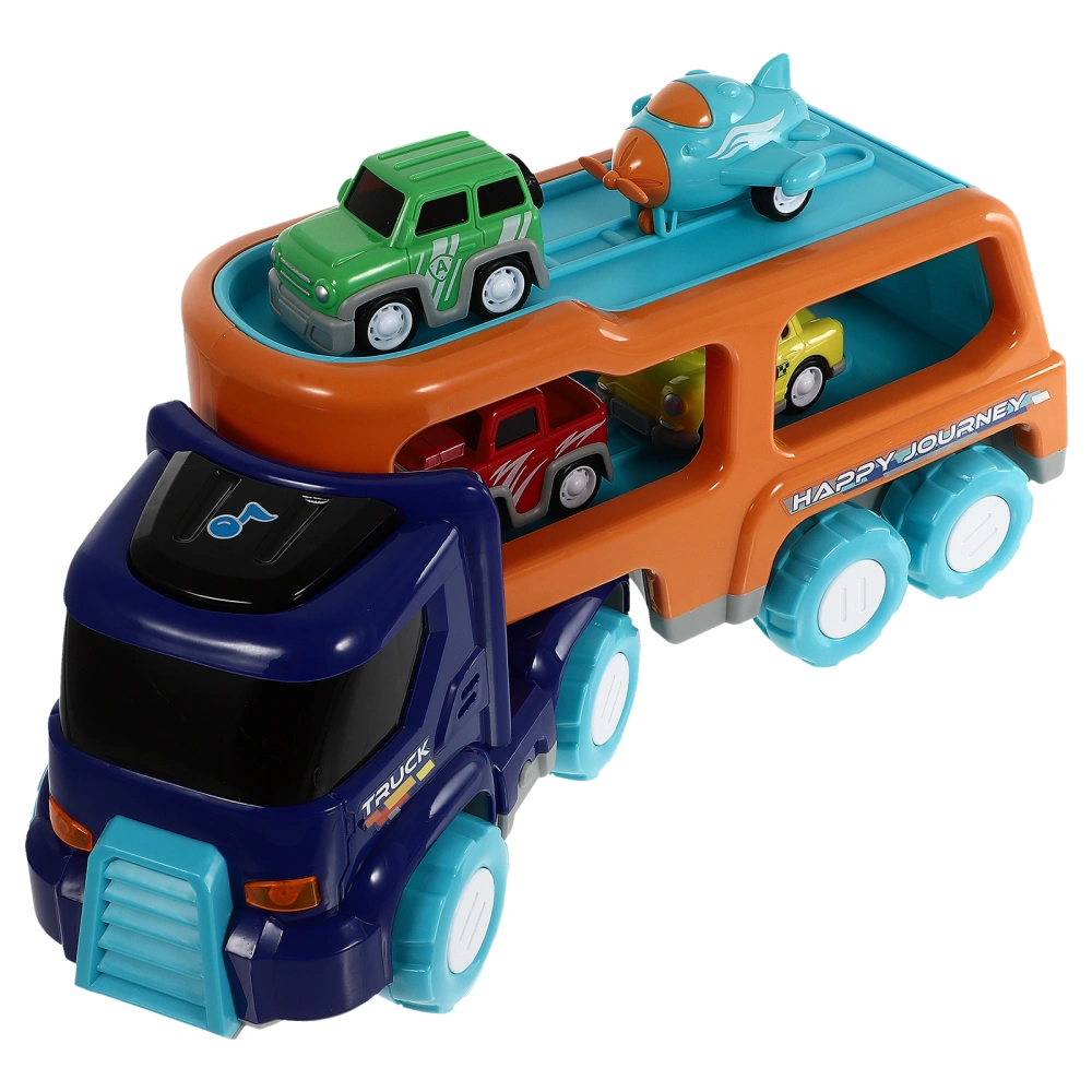 1 Set Cartoon Musical Car Pull-back Engineering Toy Child Car Plaything