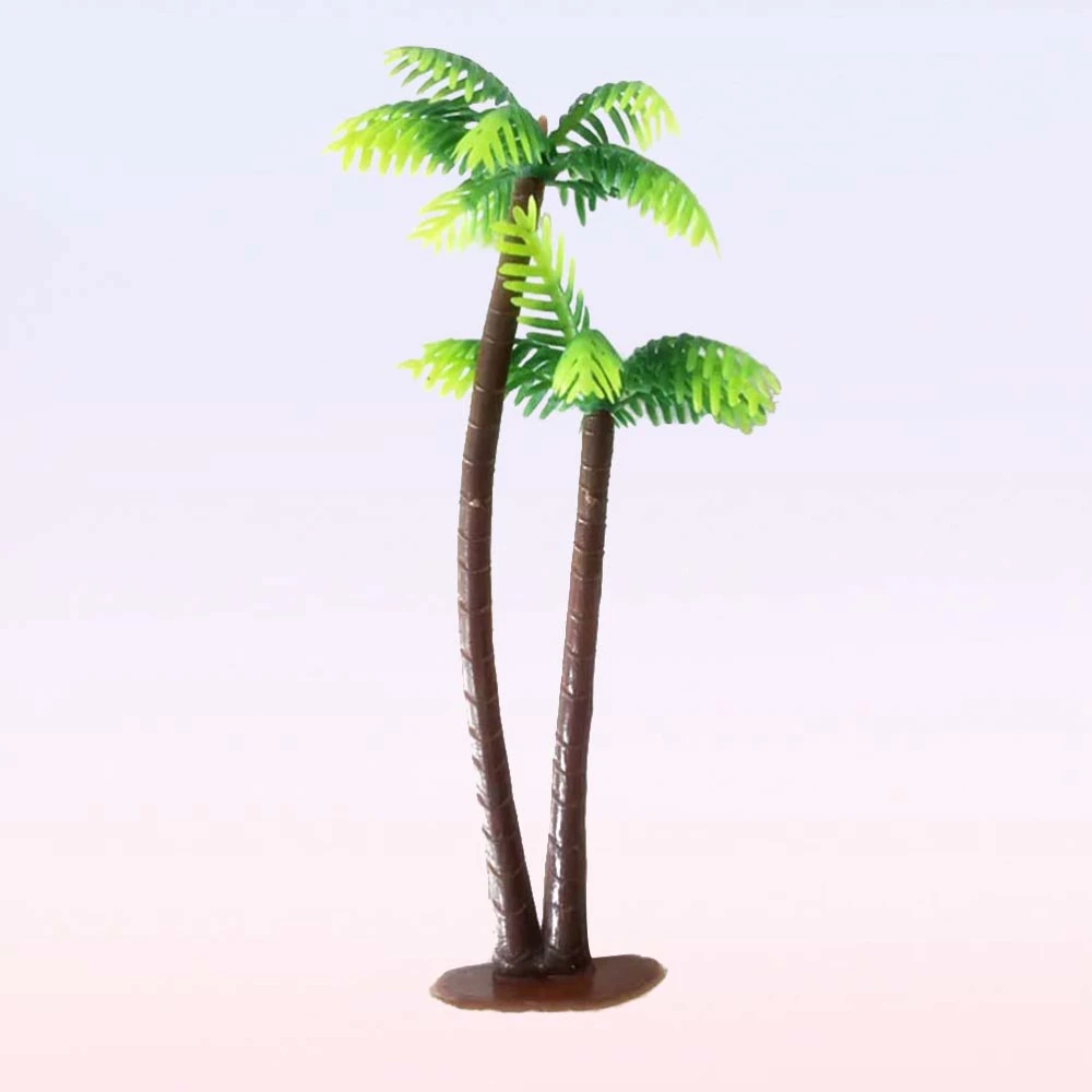 48pcs Mini Coconut Palm Tree Miniature Plant Pots Bonsai Craft Micro Landscape DIY Decor for Home Green