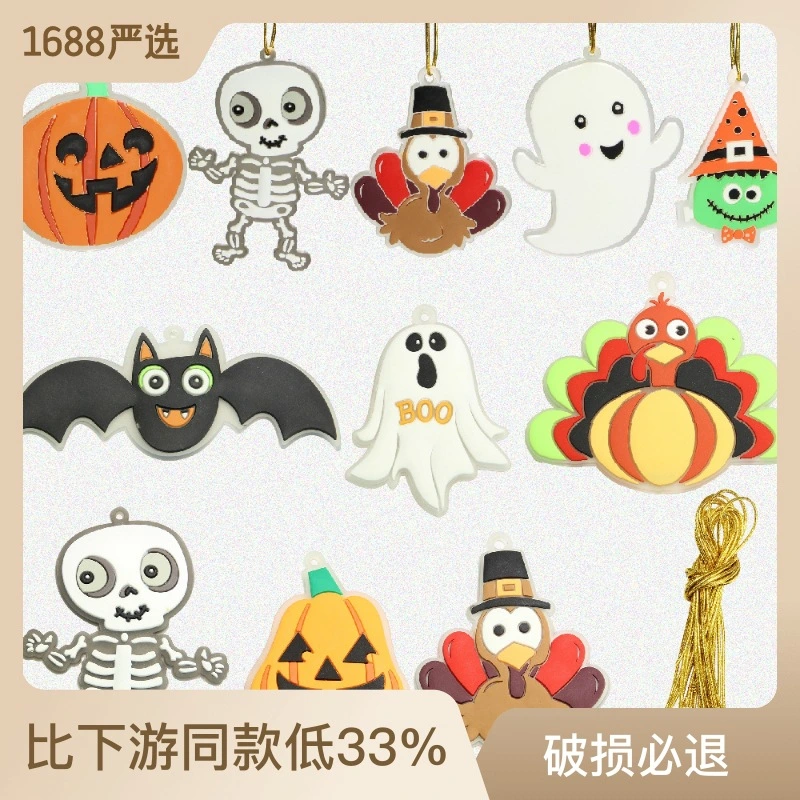 8 pcs Halloween Hanging Decoration Halloween Party Hanging Ornament Halloween Small Hanging Decor with Rope