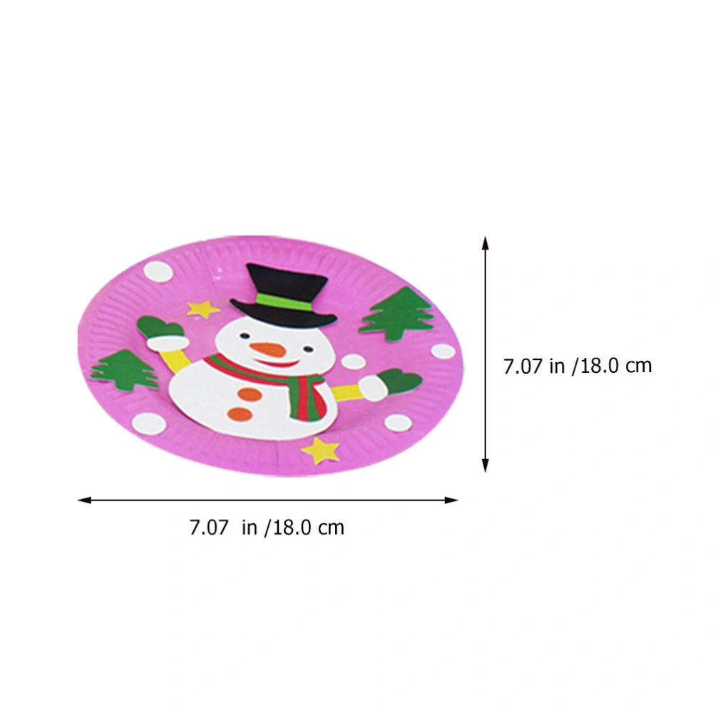 6pcs Children Christmas Paper Tray Painting DIY Material Stickers Tray Material