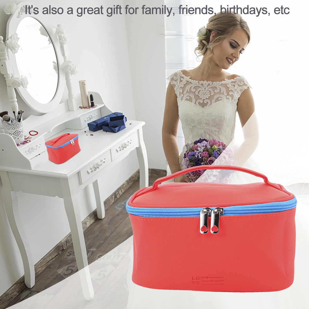 1Pc Women Makeup Bag Waterproof Cosmetics Bag Stylish Versatile Makeup Pouch