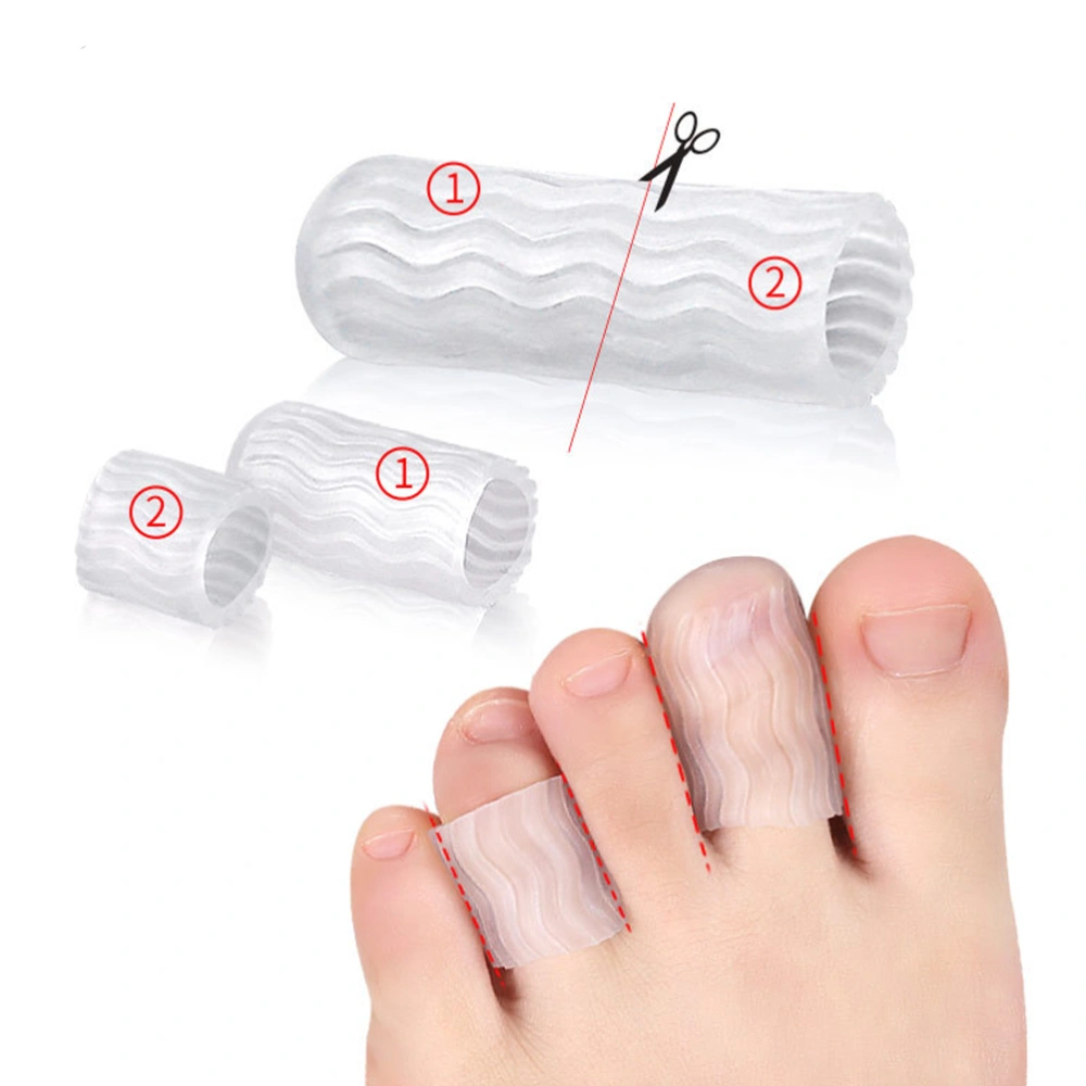 4 Pairs Toe Sleeve Toe Cover Protector Orthopedic Toe Cover Overlapping Toe Separation Cover (White)