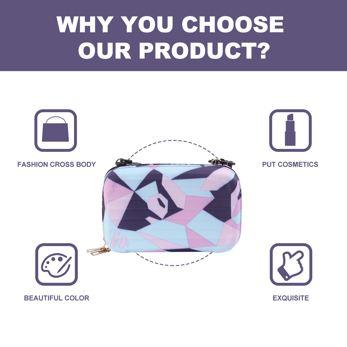 PU Shoulder Bag Luggage Design Handbag Personalized Crossbody Pouch Portable Tote Bag for Ladies Girls