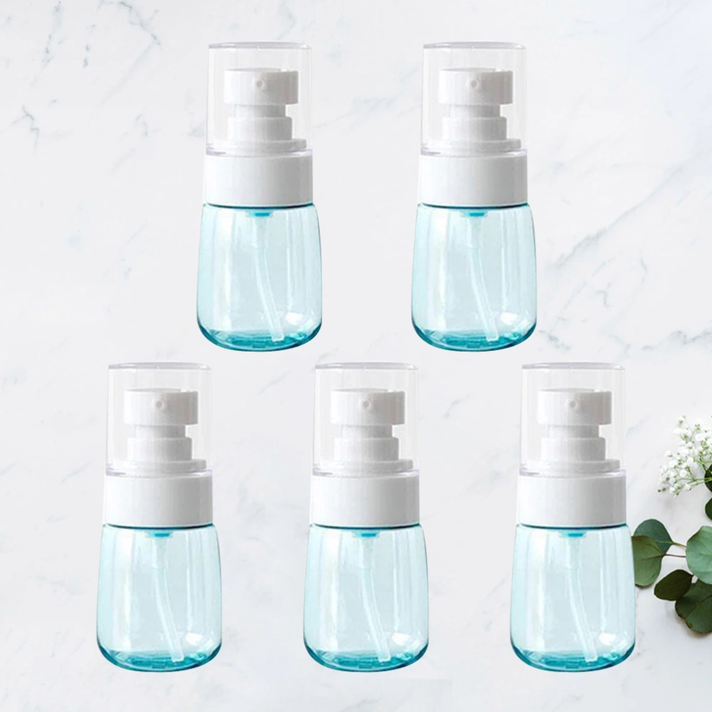 5pcs 30ML Blue PETG Spray Bottle Delicate Empty Water Sprayer Refillable Mist Atomizer Bottles Multifunctional Dispenser Tools with Lid for Travel Cosmetic