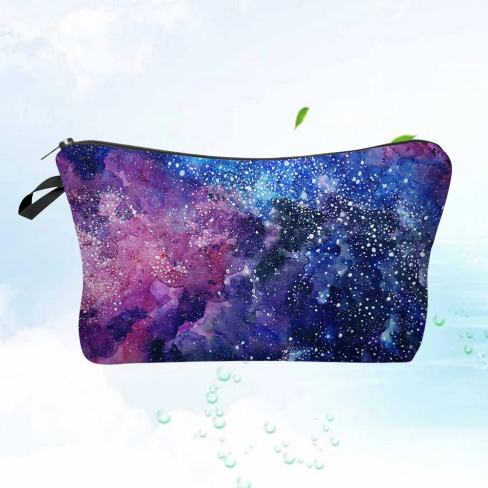 1pc Women Makeup Bag Cosmetic Pounch Handbag Printing Waterproof Zipper Purse for Women Girls Ladies (Starry Pattern)