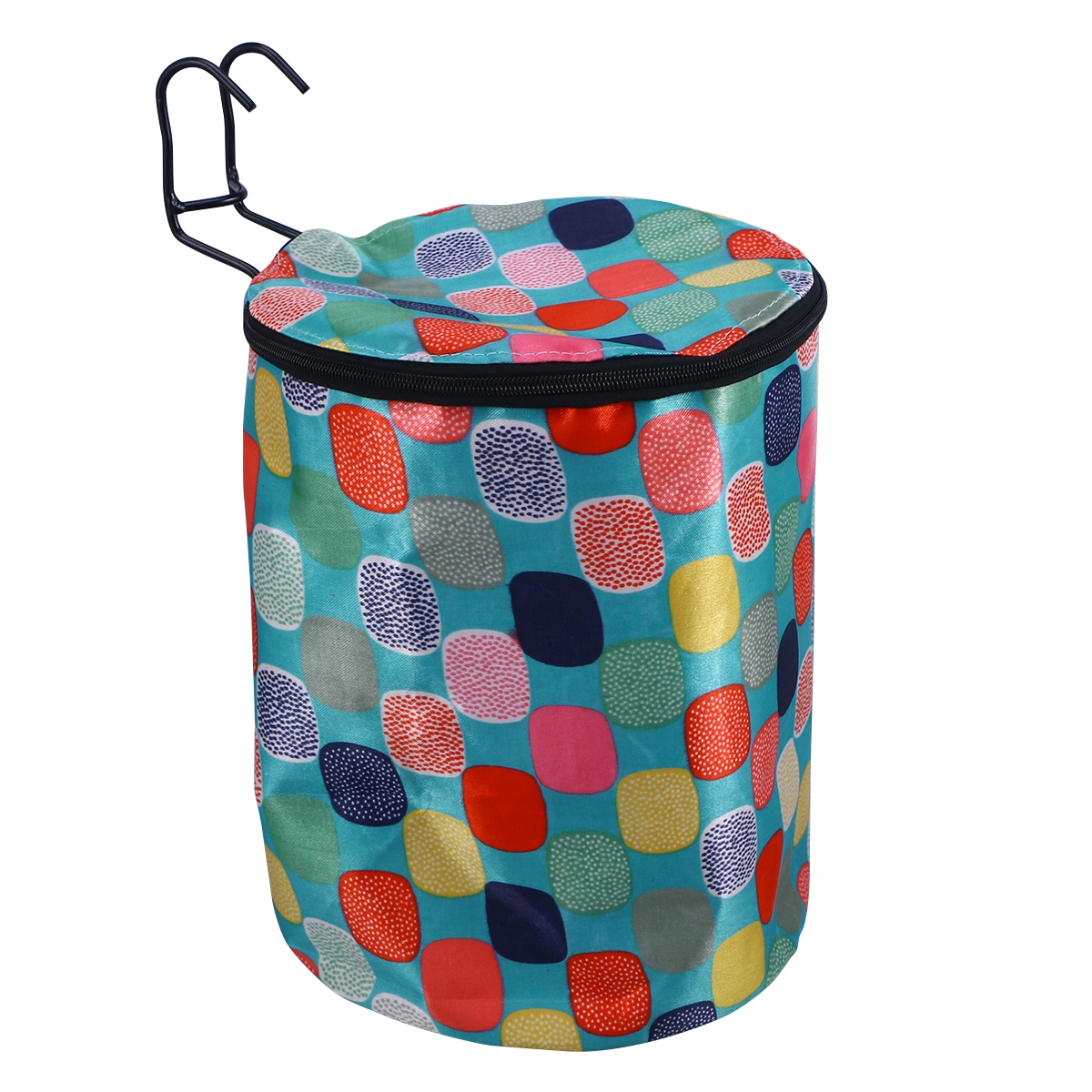 Waterproof Canvas Basket Front Storage Carrier Bag Handbag for Cycling Shopping (Blue, Block)