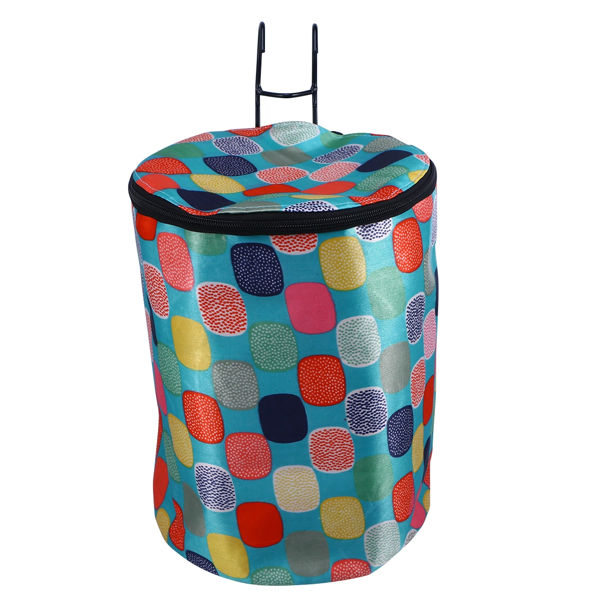 Waterproof Canvas Basket Front Storage Carrier Bag Handbag for Cycling Shopping (Blue, Block)