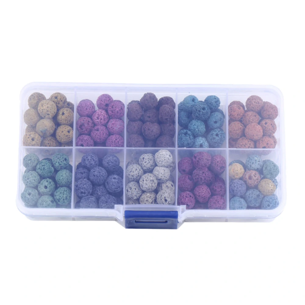 180PCS 8MM 10 Colors Round Loose Lava Beads Stone Gemstone Spacer Beads for Jewelry Making DIY