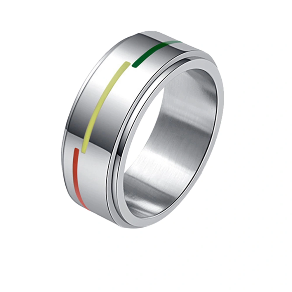 New Stainless Steel LGBT Ring Rotatable Rainbow Flag Anillos Gays Lesbian Jewelry Rainbow Ring for Gay (8#)