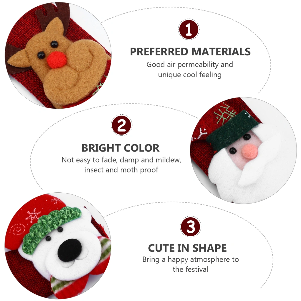 4pcs Christmas Door Handle Gloves Door Knob Protector For Fridge Microwave