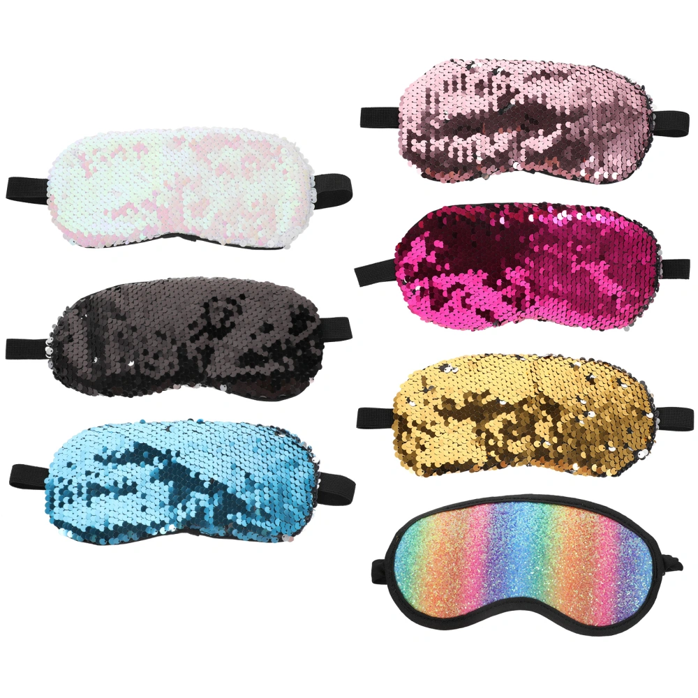 7pcs Shiny Sequin Eye Patches Sleeping Eye Masks Creative Blindfolds Eye Covers