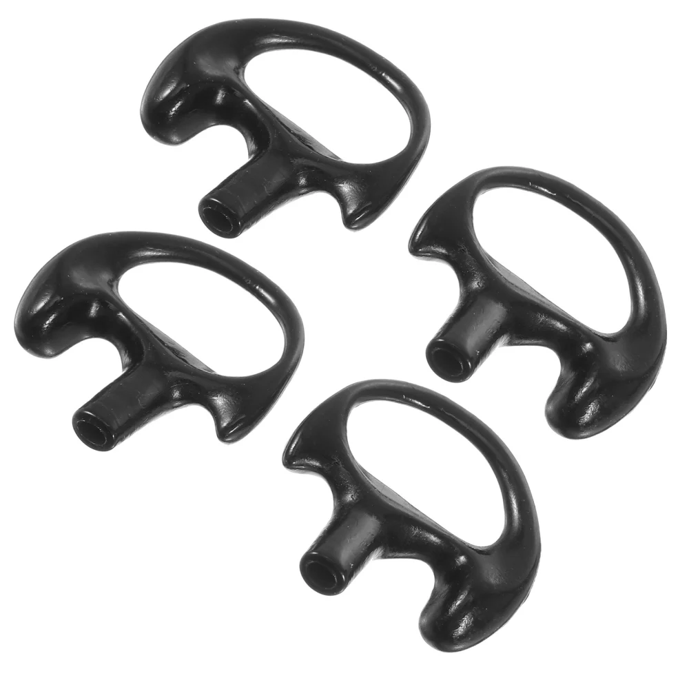 2 Pairs Silicone Ear Mold Earbud Tips Insert for Acoustic Coil Tube Earpiece (Black)