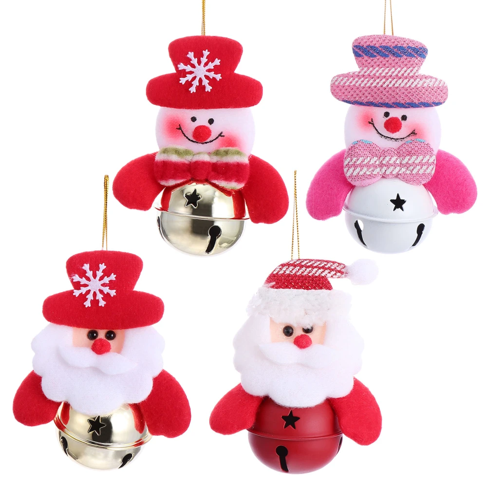 4pcs Christmas Elements Design Bell Decors Christmas Tree Hanging Bells